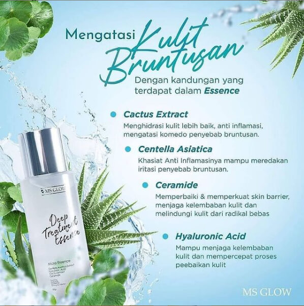 tips mengatasi bruntusan di wajah menggunakan ms glow essence