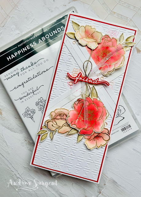 Show a friend that you care with a personally created card using the delightful Happiness Abounds roses.