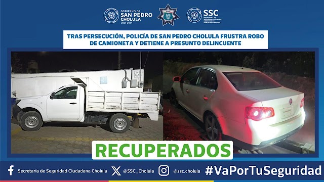 Policía cholulteca frustra robo