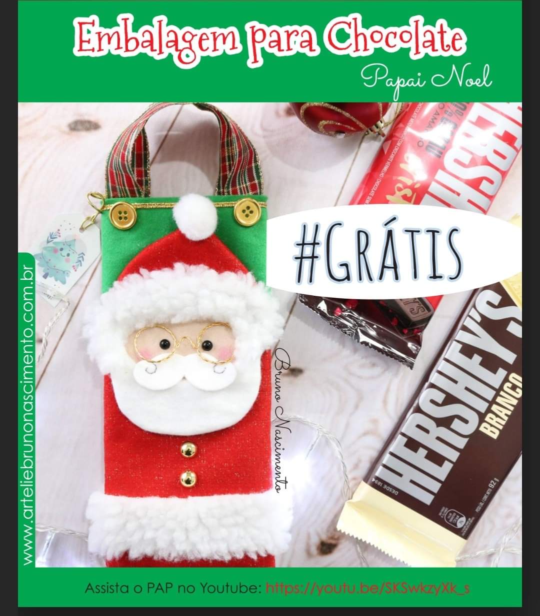 Molde embalagem de chocolate para festa de Natal - Ver e Fazer