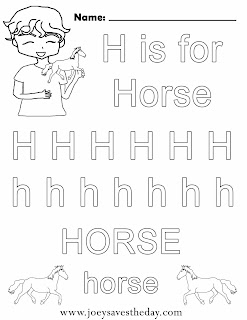 H is for Horse worksheet