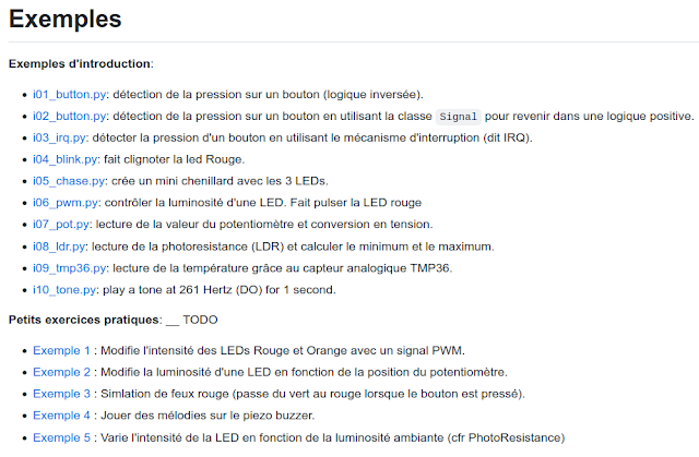 Exemple de code MicroPython pour l'ARDBASE