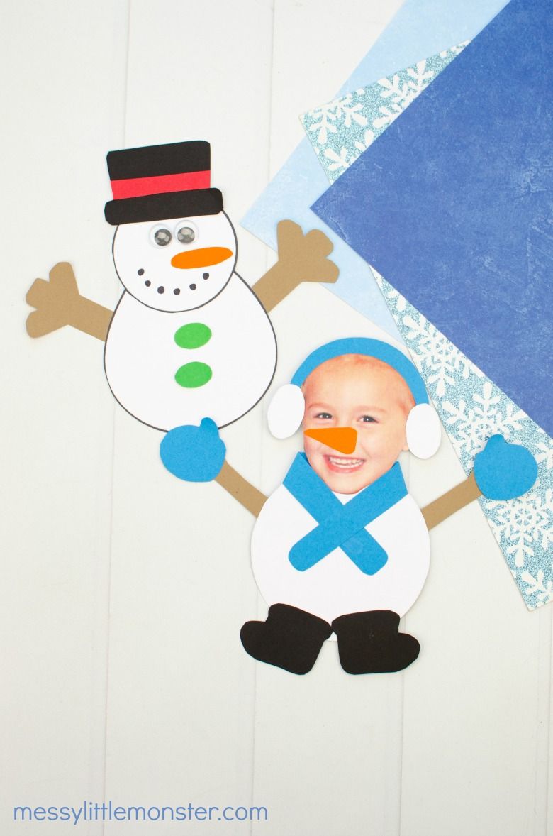 Paper snowman craft for kids