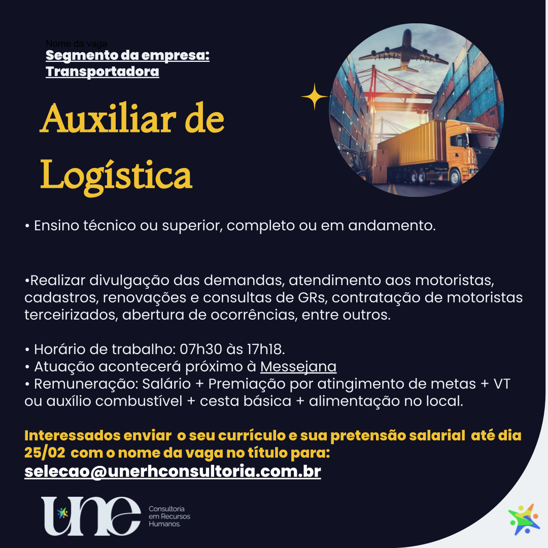 AUXILIAR DE LOGÍSTICA - FORTALEZA/CE