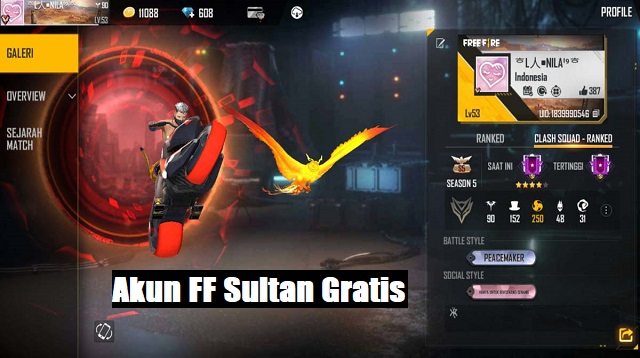 Akun FF Sultan Gratis