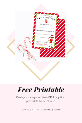 Grab your own very own Elf Adoption printable for free