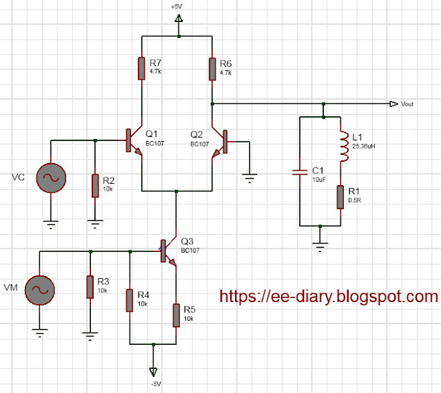 circuit diagram of differential amplitude modulator