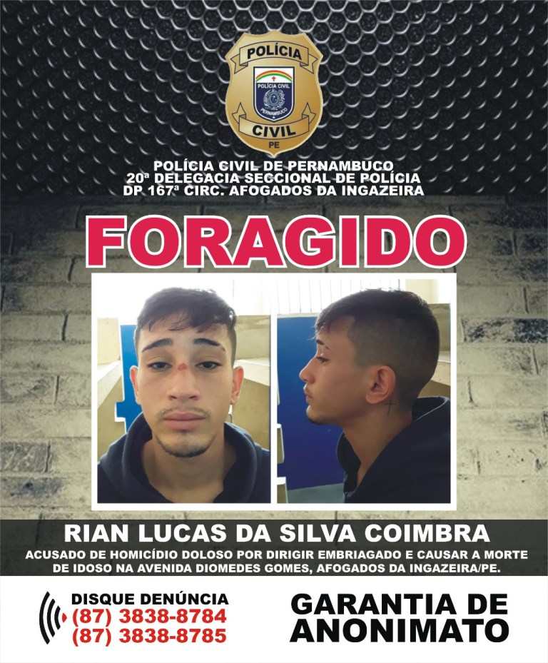 Jovem responsável por atropelamento com morte em Afogados está foragido