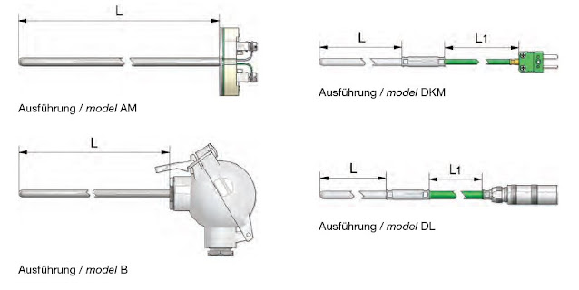 Thermocouples model AM, DKM, B dan DL