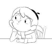 Hilda sitting and thinking