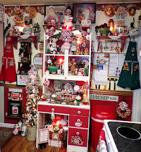 Mrs. Claus's Kitchen, Hutch and Tree, Christmas Home Tour, 2023