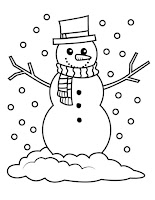 Snowman with hands up coloring page