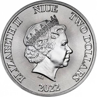 1 oz Silver Roaring Lion Lion of Judah $2 Niue 9999 Fine 2022