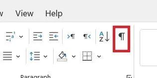 انسخ الرأس في Word