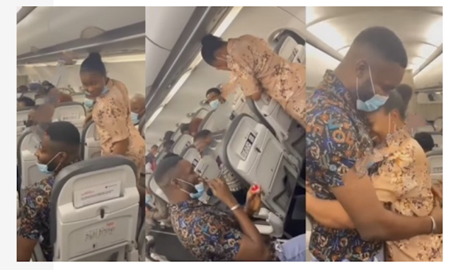 Romance in the air: Man arranges with pilot to surprise his girlfriend with marriage proposal onboard airplane