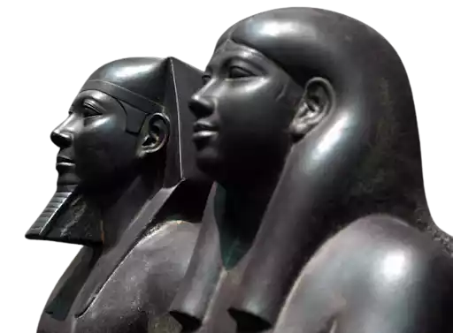 The pharaoh Menkaure and his queen
