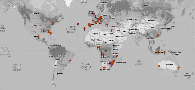 Mapa de viagens de Manuel Augusto Martins Gomes