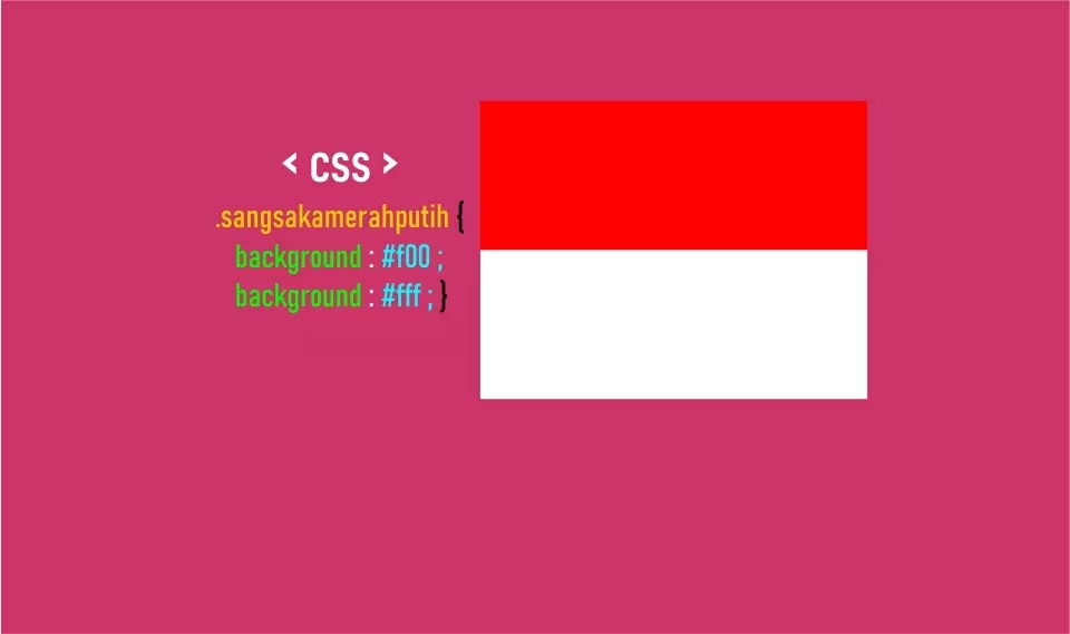 Bendera Sang Saka Merah Putih dengan HTML dan CSS