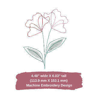 Flower outline embroidery design