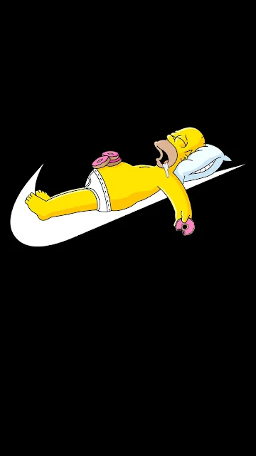 Papel de Parede Nike Homer Simpson Dormindo