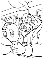 The beast looking at a mirror coloring page