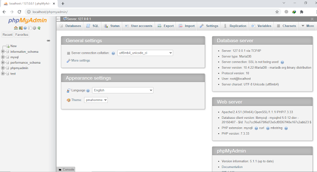 Tampilan MySQL Database