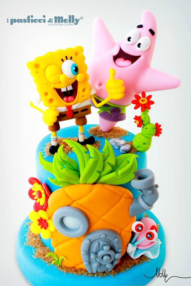 simple spongebob cake