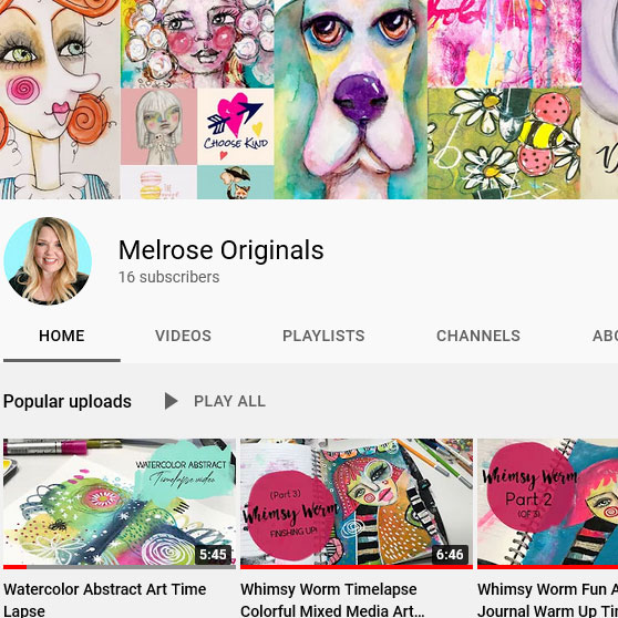 screenshot of youtube channel home page melrose originals