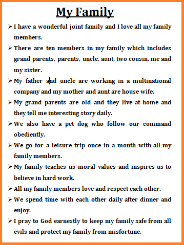 speech about myself and my family