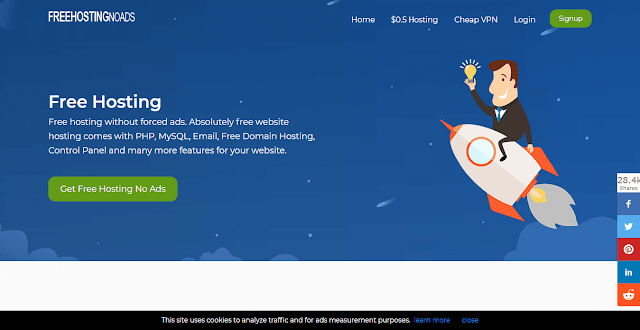 Freehostingnoads Website Home Page Screenshot
