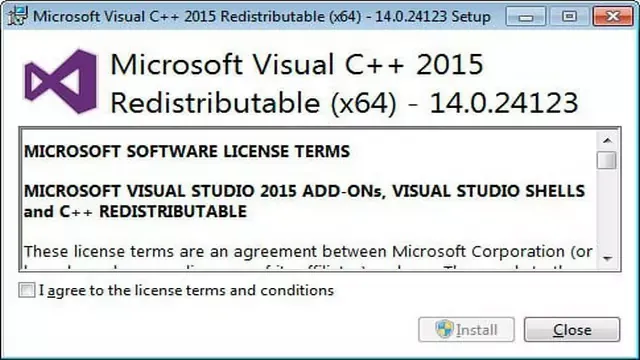 installer Visual C++-2015 Redistributable