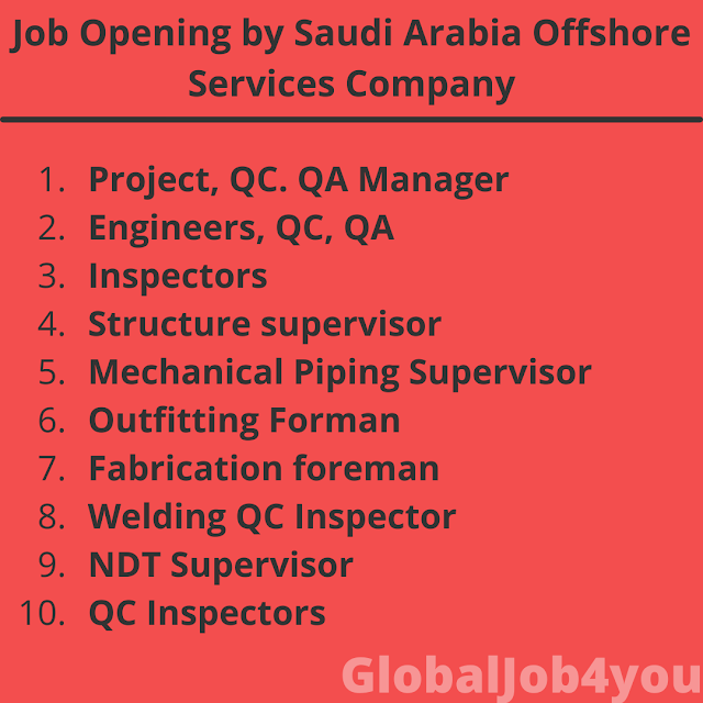 Job Opening by Saudi Arabia Offshore Services Company