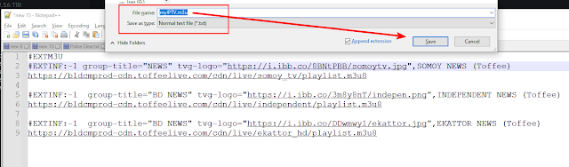 Create Your Own IPTV Playlist using Notepad