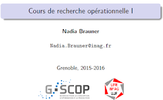 Cours de Recherche Opérationnelle Nadia Brauner 2015 - 2016