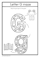 worksheets mazes kids learning letters