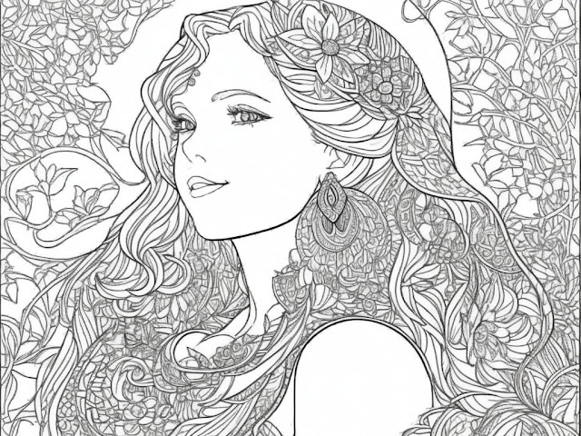 Beautiful girl coloring page