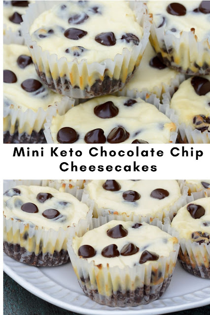 Mini Keto Chocolate Chip Cheesecakes
