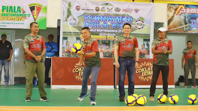 Batalyon Armed 17 / RC Gelar Turnamen Voli Ball Dalam Rangka HUT Armed TNI -AD Ke-79