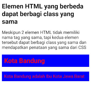 Hasil Program 5 : Satu class untuk beberapa elemen