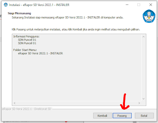 Cara Install eRapor SD Versi 2022.1 Kurikulum Merdeka SD