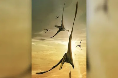 Artistic representation of D. sgiathanach or flying reptiles who in the Jurassic period dominated the skies of Scotland