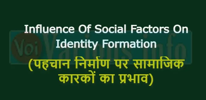 Influence Of Social Factors On Identity Formation (पहचान निर्माण पर सामाजिक कारकों का प्रभाव)