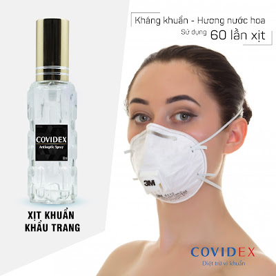 Chai xịt sát khuẩn khẩu trang 3M, y tế Covidex nước hoa