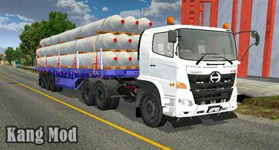 mod hino 500 trailer muatan paku bumi tarikan berat