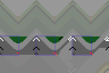 A quadrant shown with three different neighbors that each have interchangeable connection corner-types.