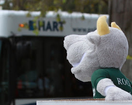 Rocky the Bull with HART Bus in the background