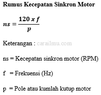 rumus kecepatan sinkron motor