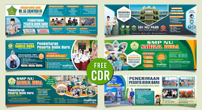 Free 6 Desain Banner PPDB Format CDR