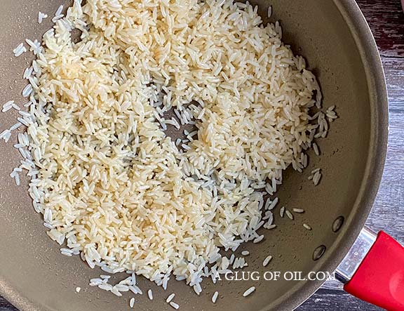 Frying rice for egg fried rice