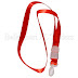 ID Card Badge Neck Strap With Plastic Clips Red